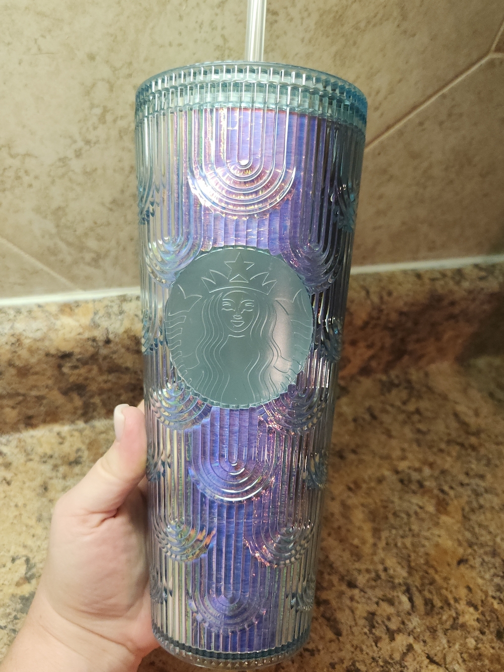 Starbucks Iridescent Blue-Purple Cold Cup 24oz Venti Limited Edition Spring